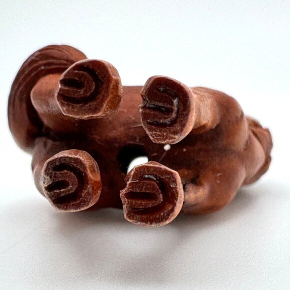 Ojime Bead Netsuke Horse Hand-Carved Boxwood Signed Figurine - Picture 7 of 9